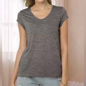 Women’s Gray Cap Sleeve V-Neck Super Soft TShirt. Various Sizes